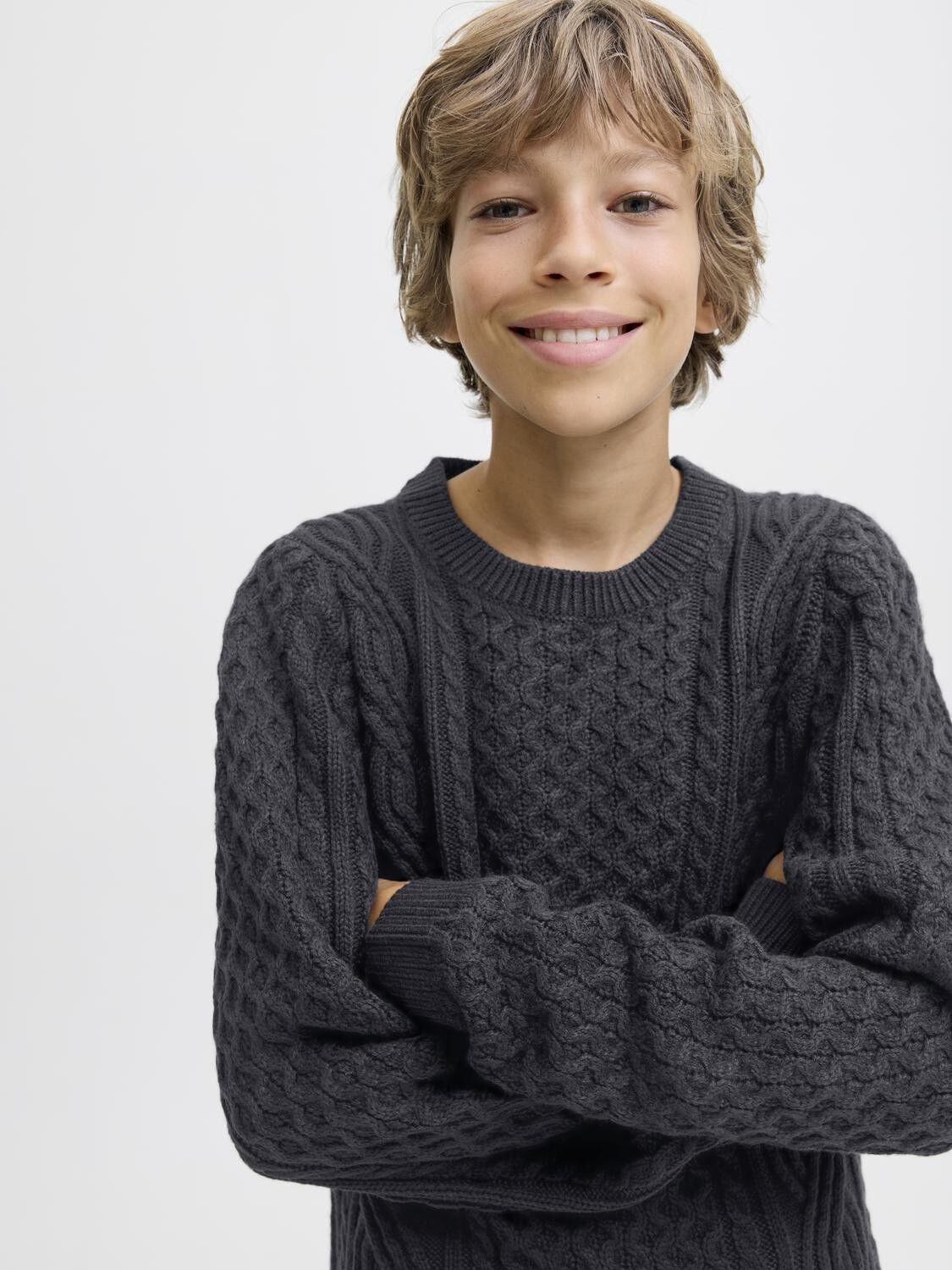 JPRBLUSEAN KNIT CABLE CREW NECK JNR