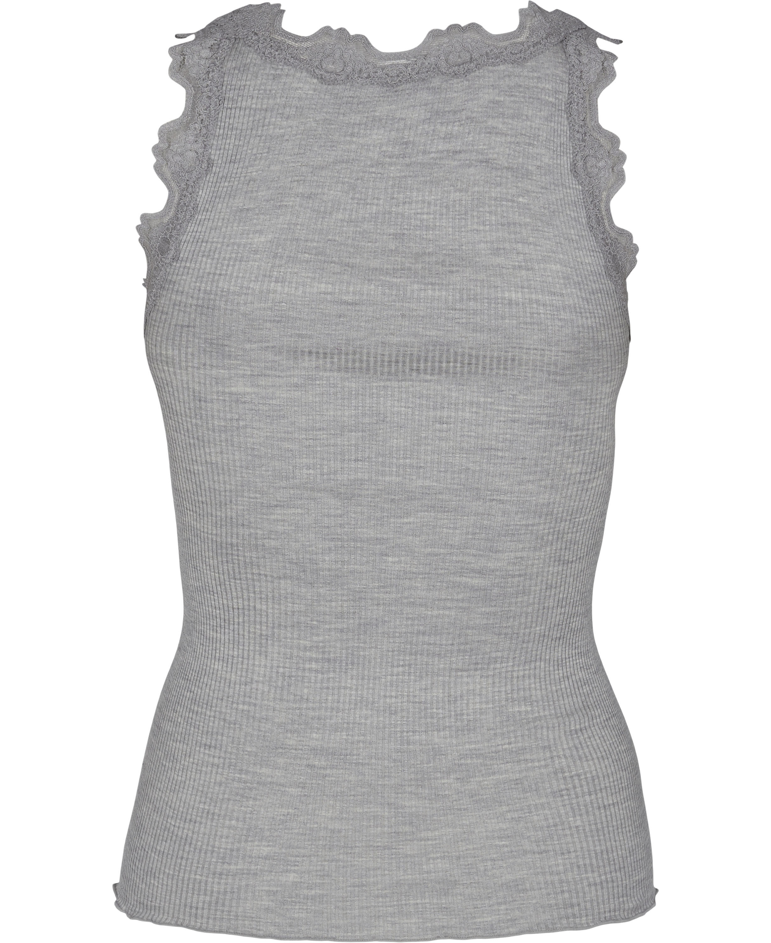 Silk top regular w/vintage lace