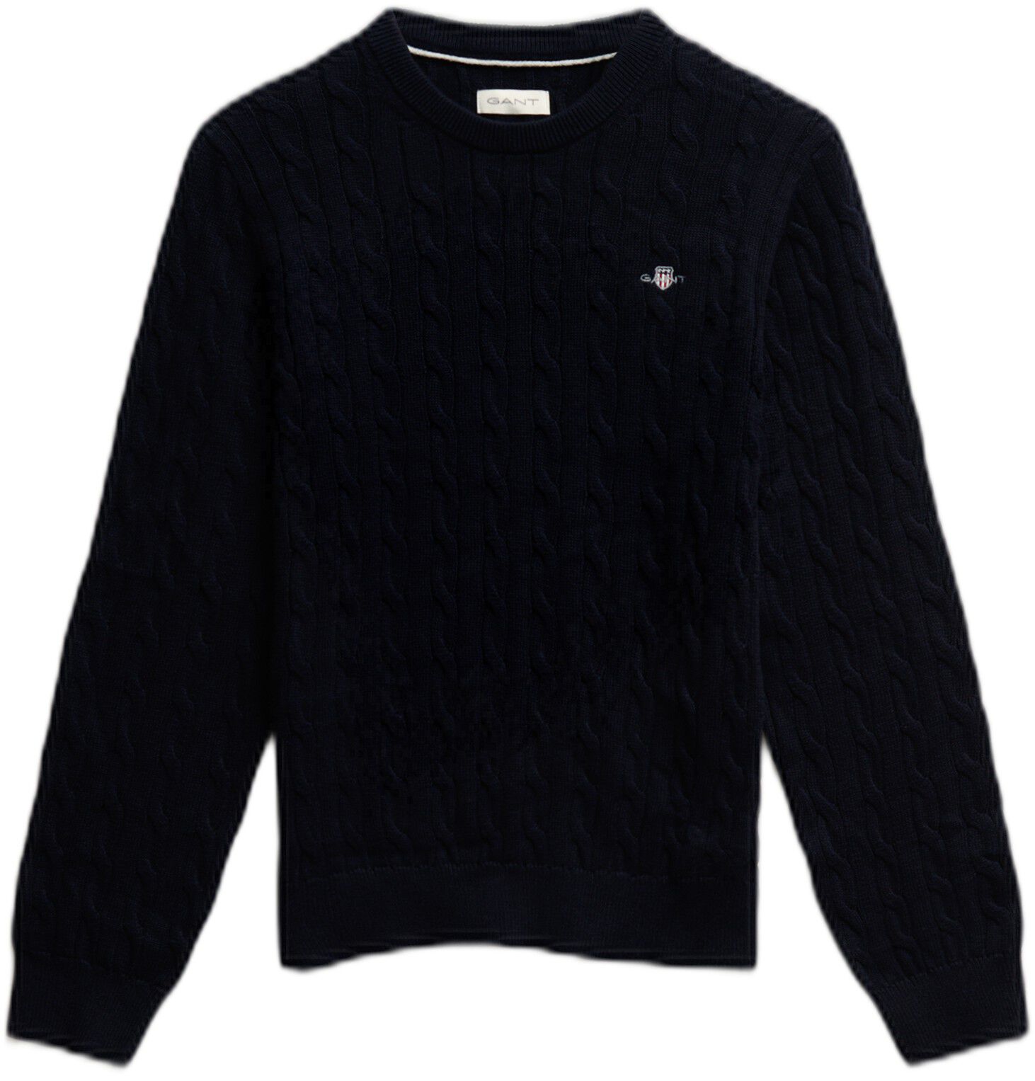 Shield Cotton Cable Neck Sweater