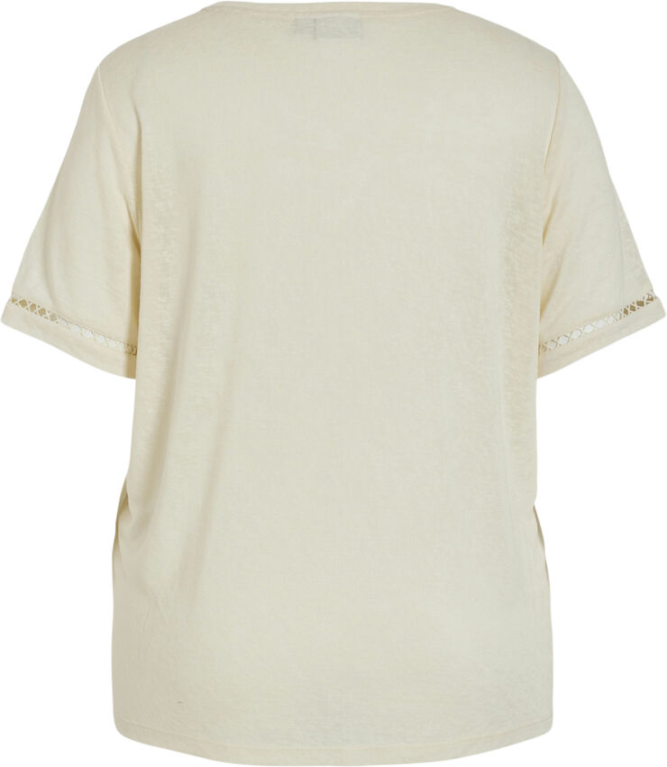 VINULAN V-NECK S/S LACE T-SHRT/CUR