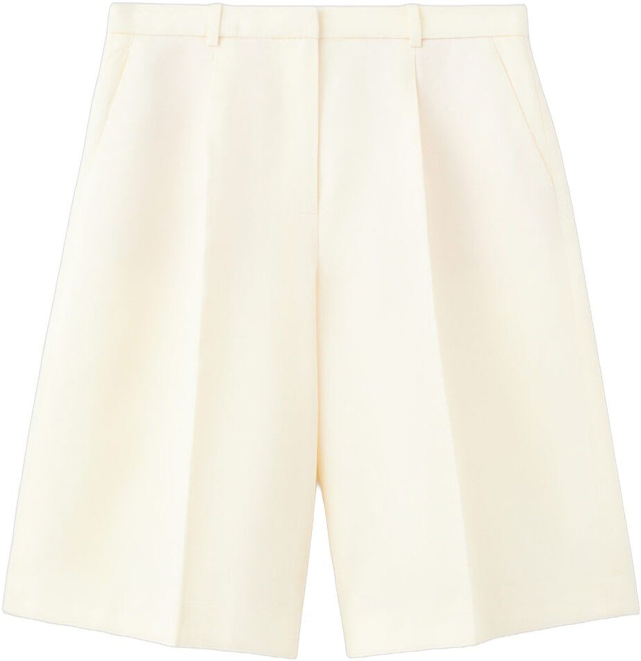 Straight linen Bermuda shorts