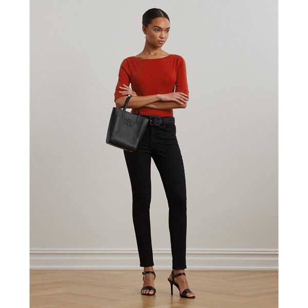 Stretch Cotton Boatneck Tee