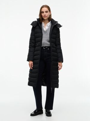 Slim Down Hooded Longline Coat