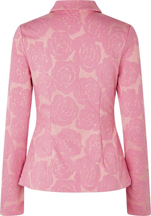 Long Sleeve Tailored Shirt, 2297 Floral Relief Lurex Jersey