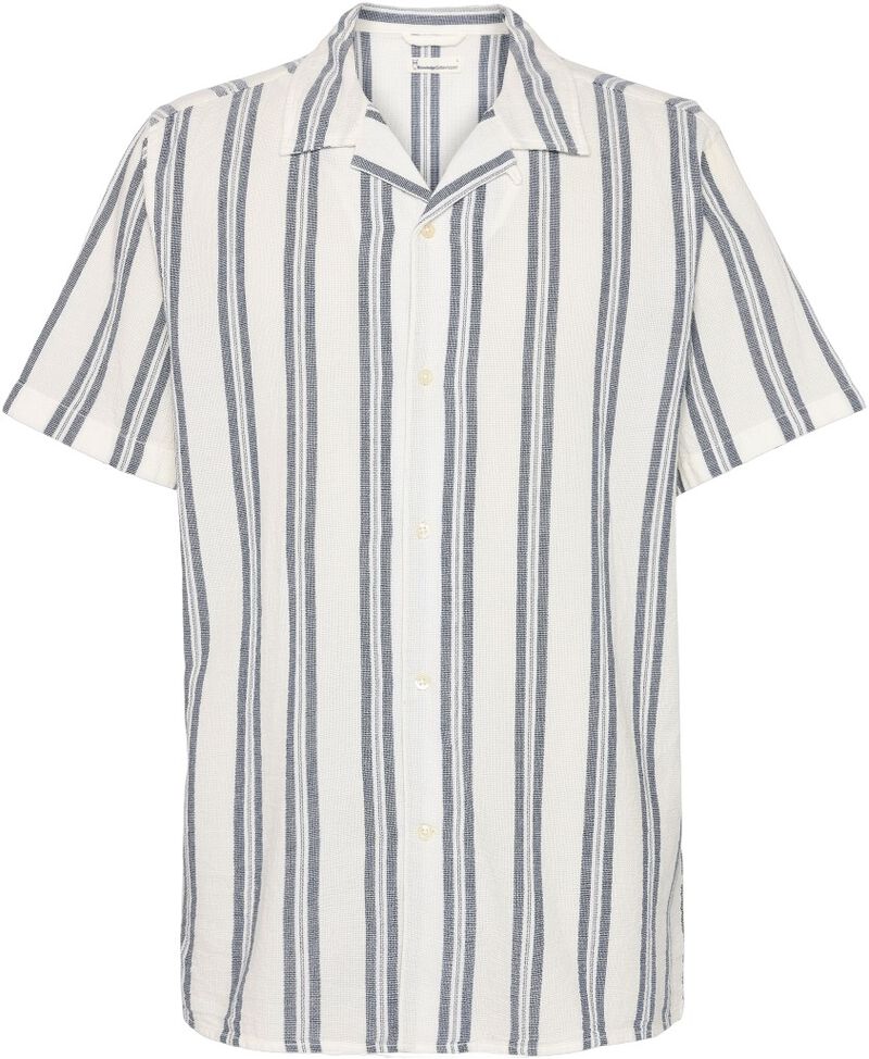 Box Short Sleeve Striped Cotton Shirt Gots/Vegan
