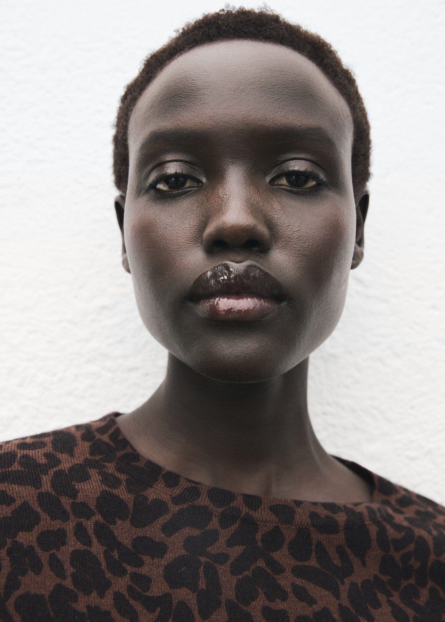 Ribbed leopard-print sweater