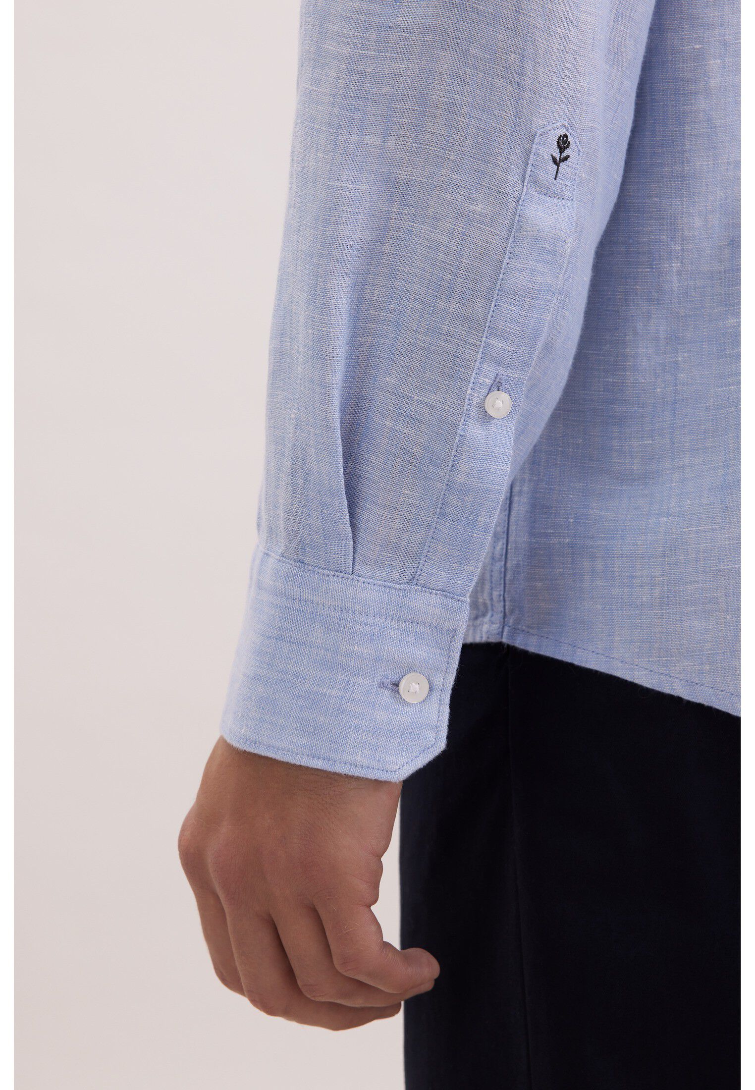 Linen shirt Slim 1/1 Kent-Collar Uni