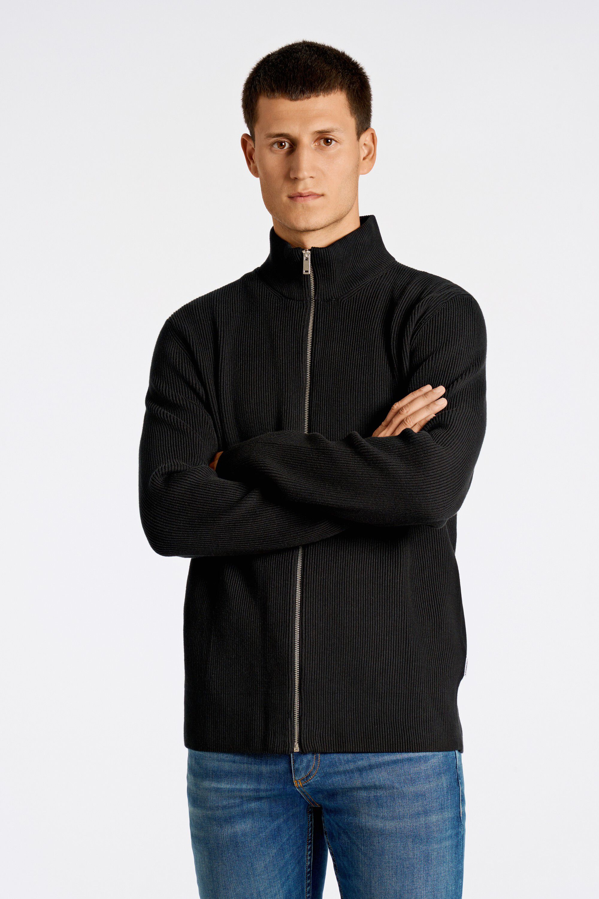 Knitted zip cardigan