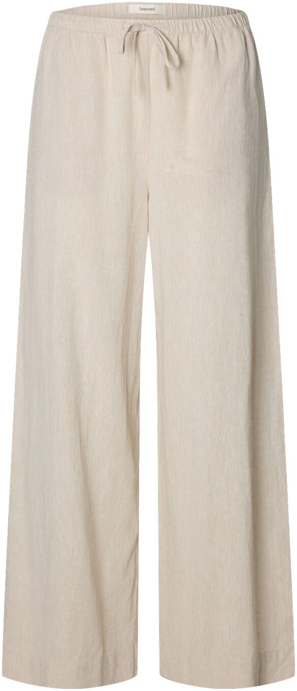 SLFLUISA MW WIDE LINEN BLEND PANT N