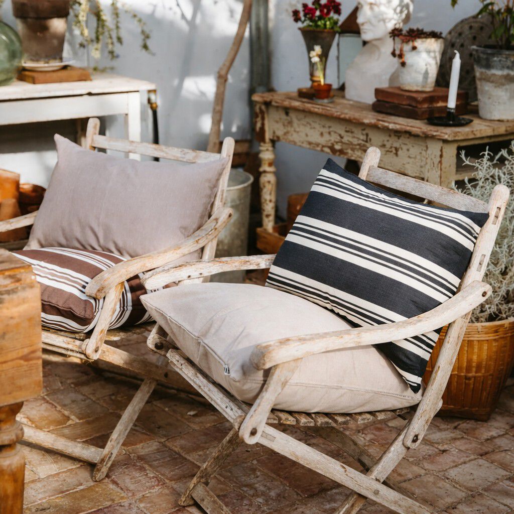 Fossflakes udend&oslash;rspude 40x60 cm. M&oslash;rkebl&aring; stribet