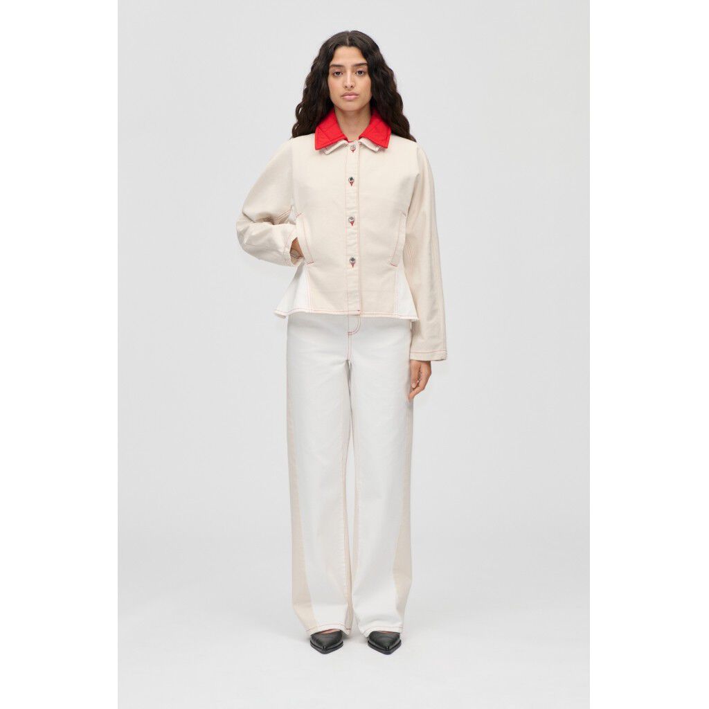 2453 Double Rinse Denim, Peplum Collar Jacket