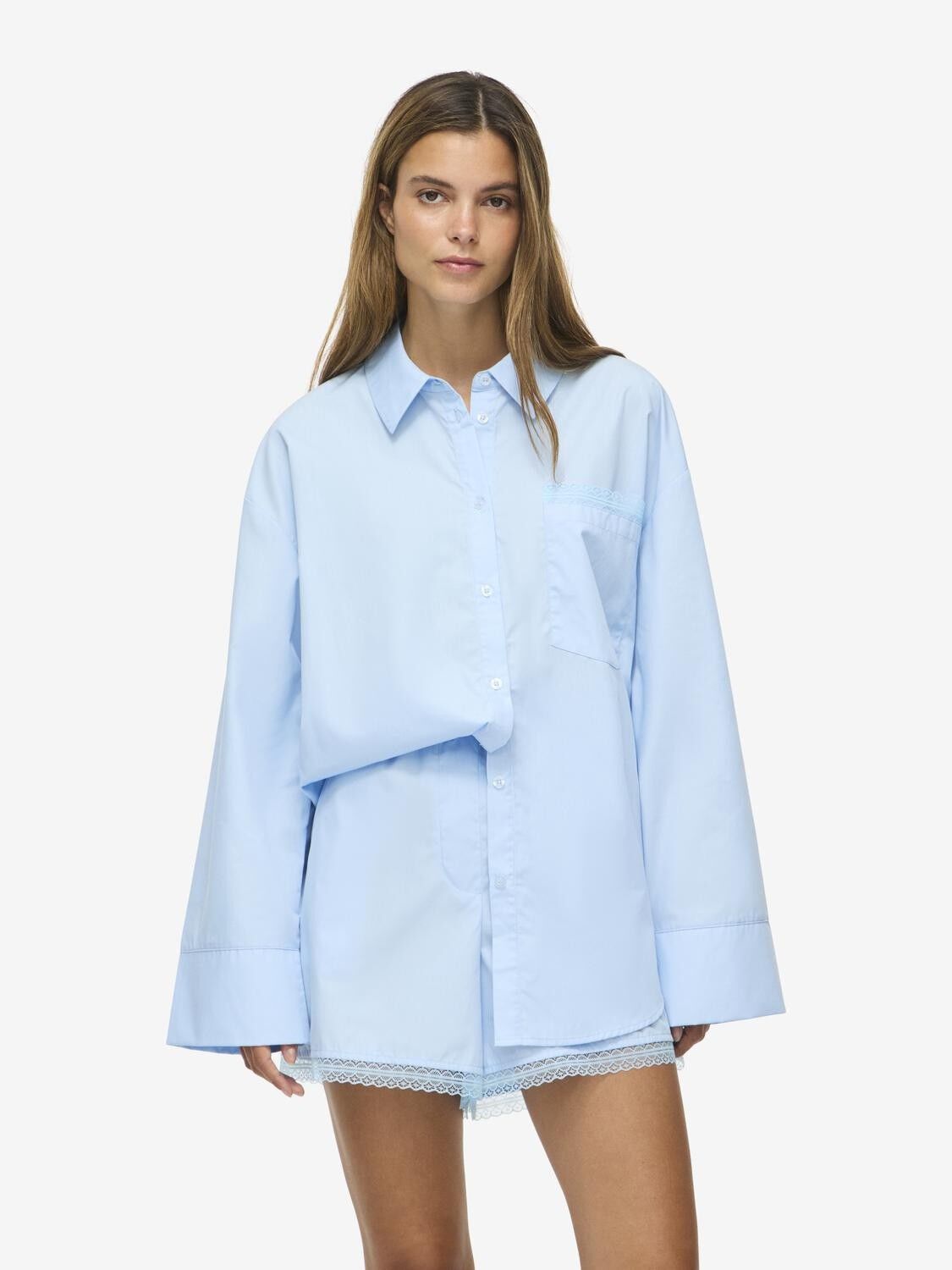 NMFRIDA L/S BUTTON LACE SHIRT TNT/1