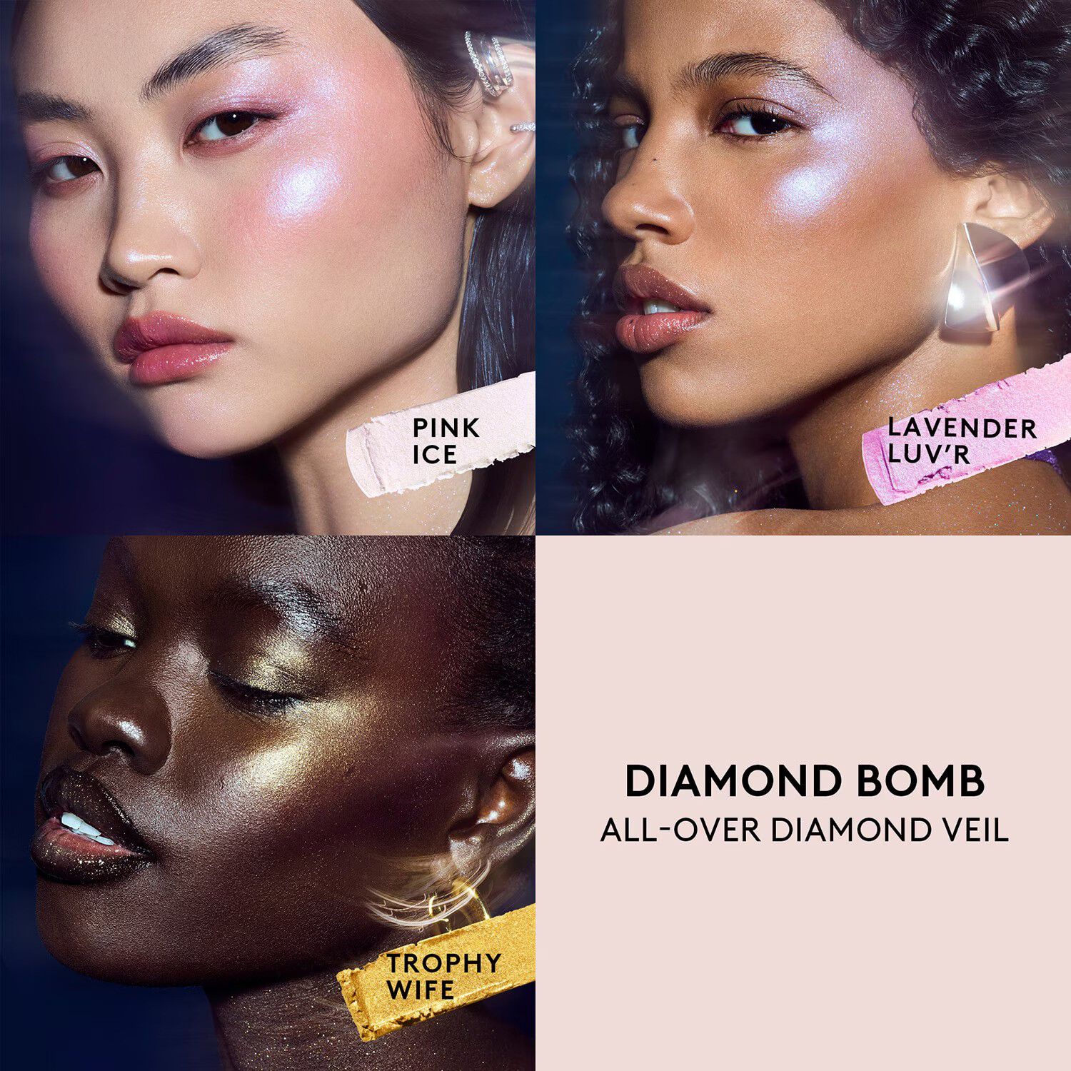 Diamond Bomb All-Over Diamond Veil - Highlighter