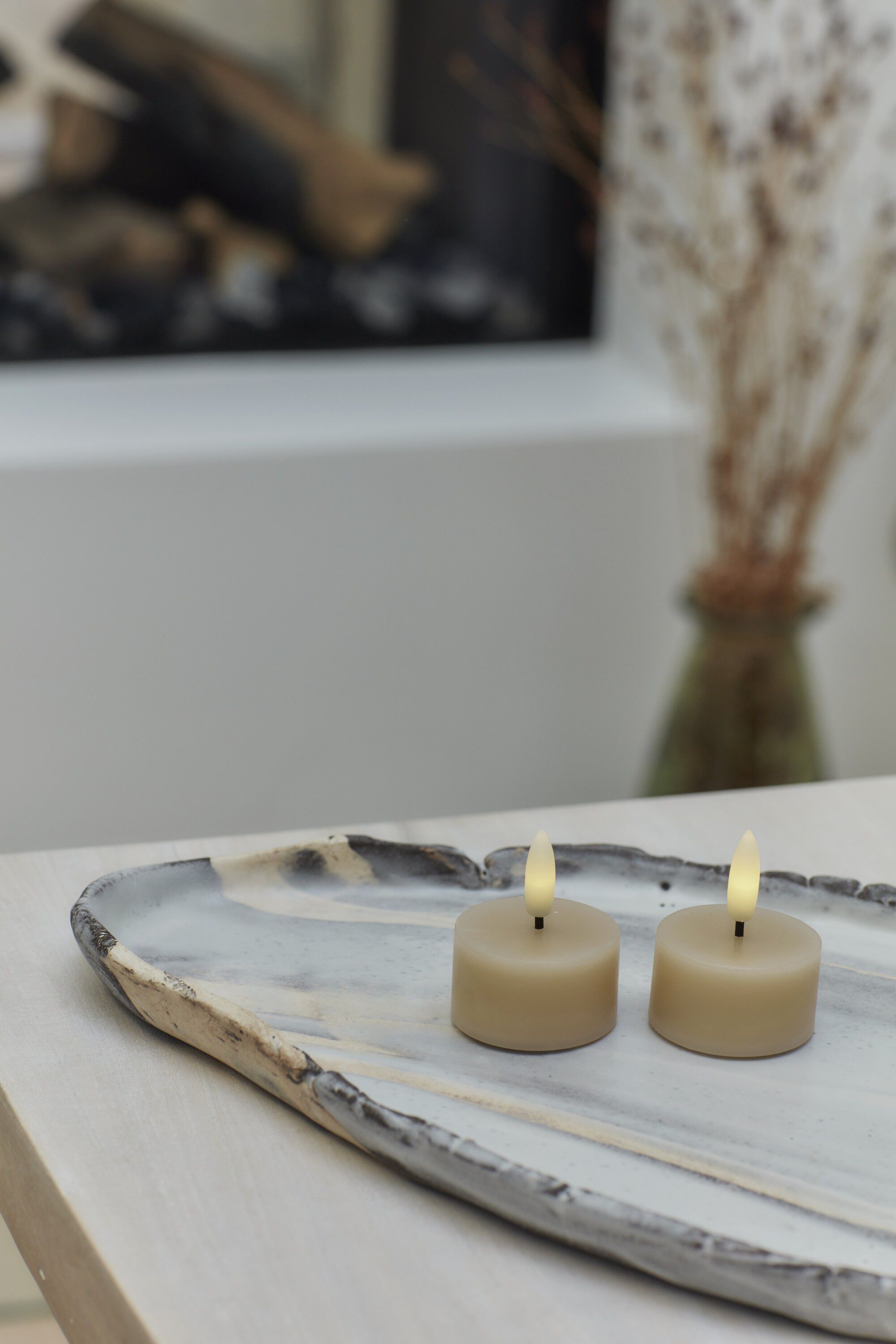 Sille Fyrfadslys 2 stk. s&aelig;t, &Oslash;4,5XH2,2cm, Light Caramel