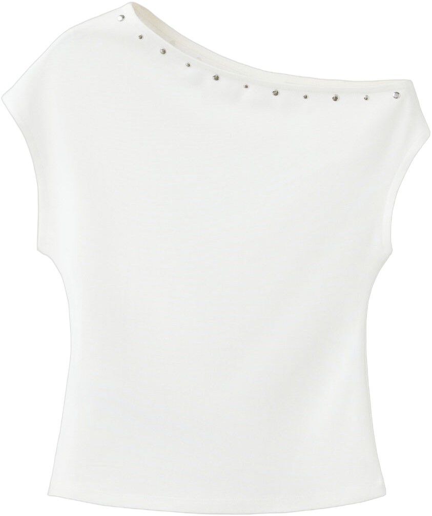 Asymmetric studded T-shirt