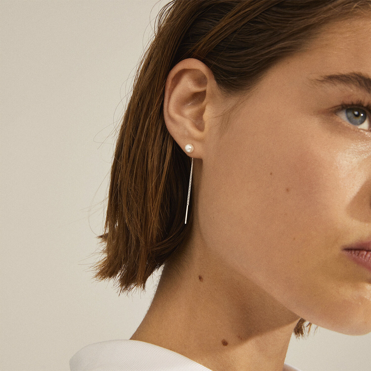 &Oslash;reringe : Elba : S&oslash;lvbelagt : Hvid