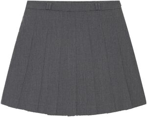 Raw Hem Pleaded Skirt
