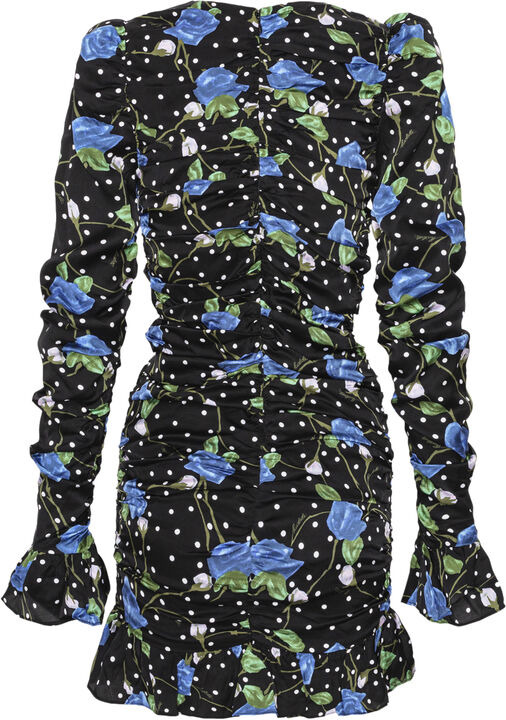 Satin Ruffle Mini Dress