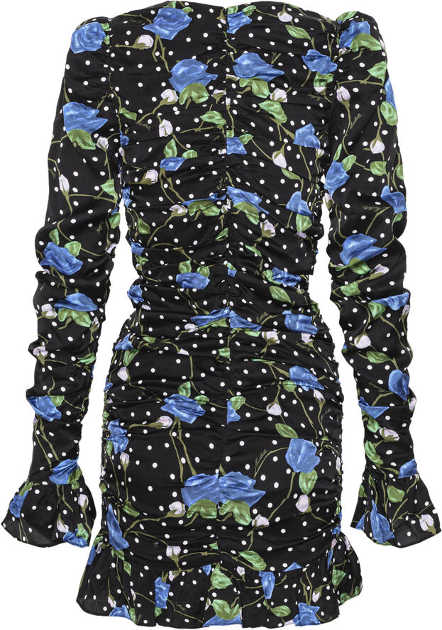 Satin Ruffle Mini Dress