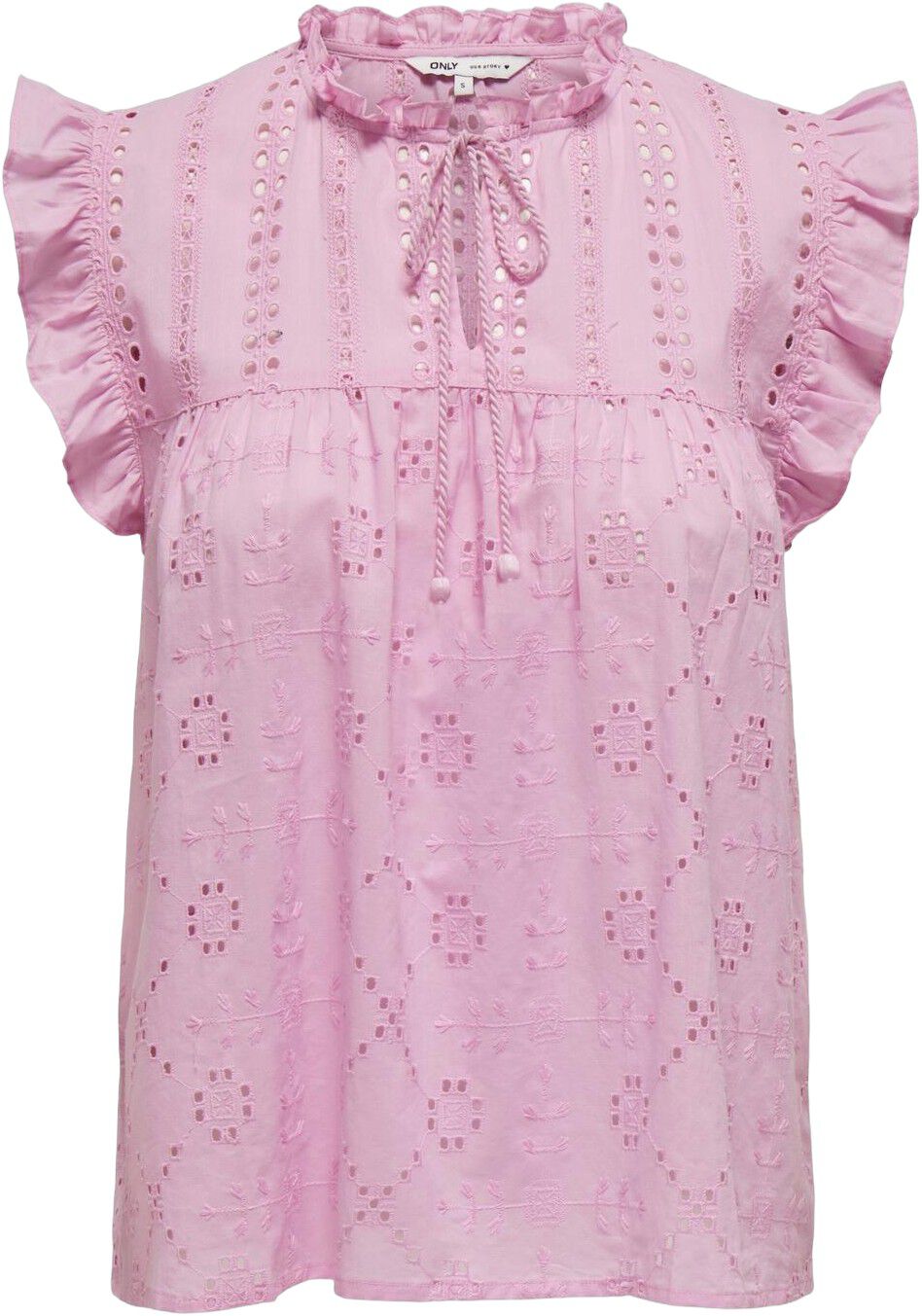 ONLREVA LIFE S/L EMB TOP WVN NOOS