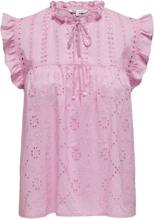 ONLREVA LIFE S/L EMB TOP WVN NOOS