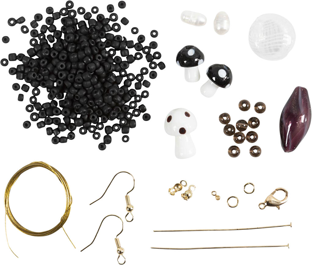 Mini DIY Kit Smykker, Chunky halsk&aelig;de, sort harmoni