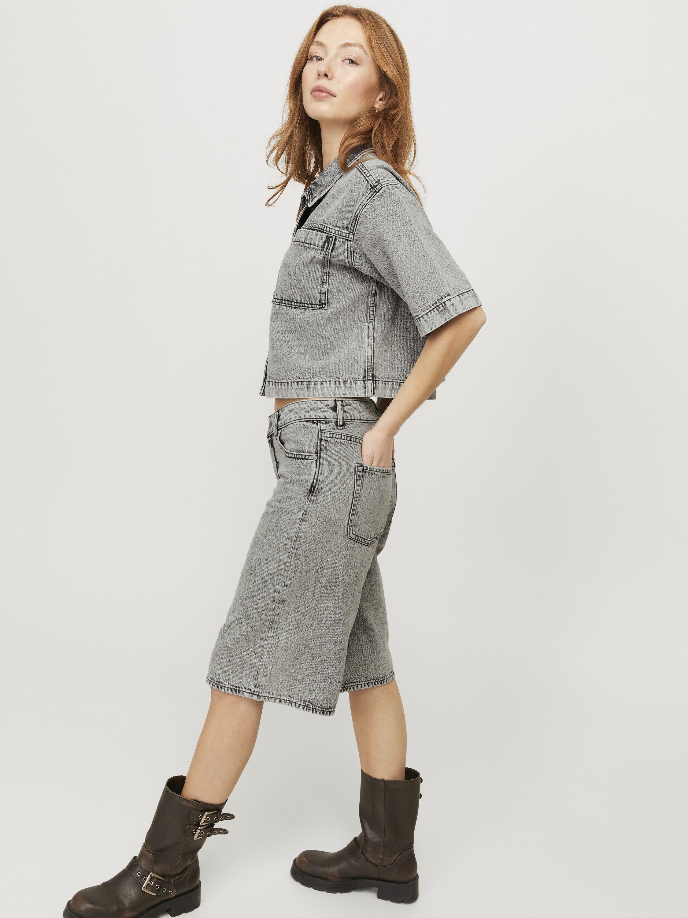 JXLAURA LONG MW DENIM SHORTS DNM SN