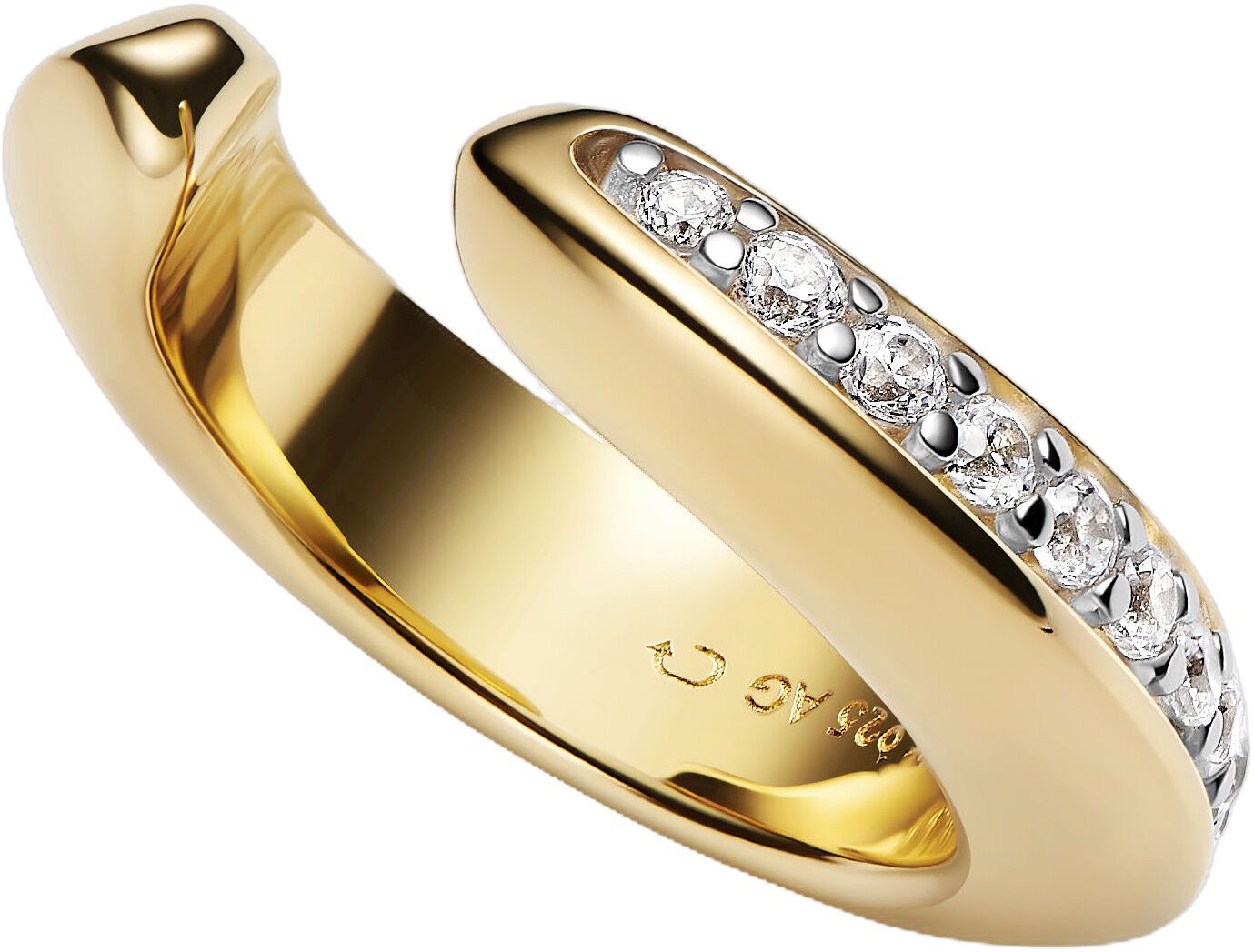 Curvo Pave Ear Cuff Gold