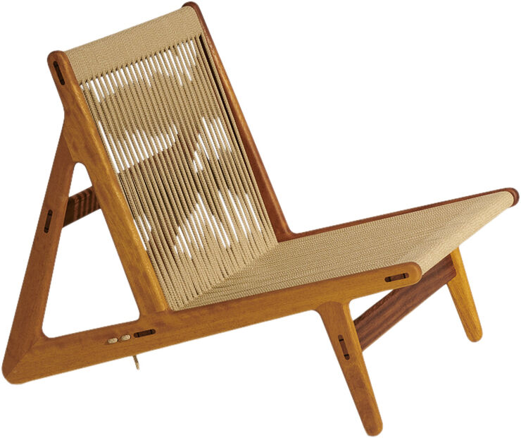 MR01 Initial Lounge Chair, Outdoor Base: Solid Iroko Oiled,