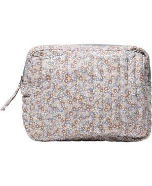 Make Up Bag, Quilted - - Cotton Voile AOP BigPastel Lilac