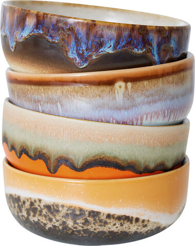 70s ceramics tapas bowls crystal set of 4