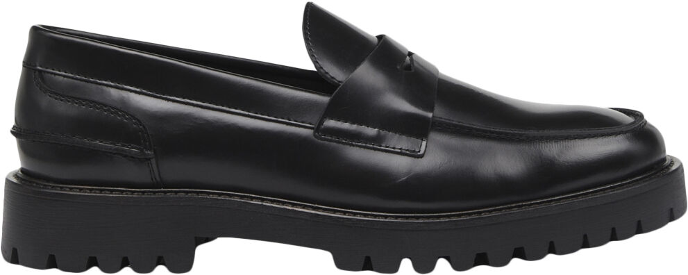 Aaron Penny Loafer - Black Polido