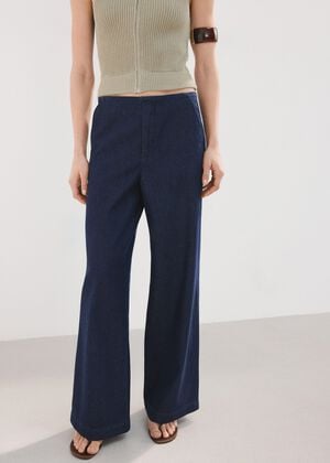 Wide leg mid-rise jeans