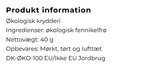 Gr&oslash;n fennikel