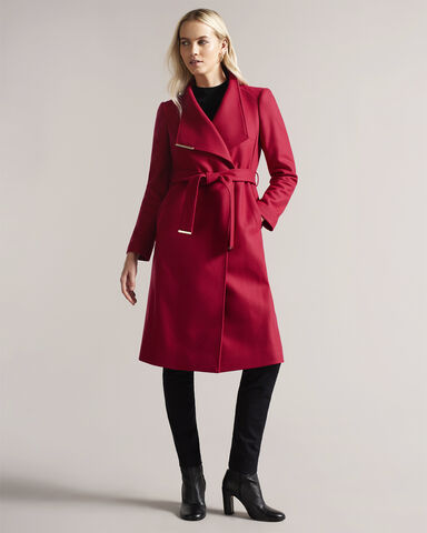 ROSE Mid Length Wool Wrap Coat