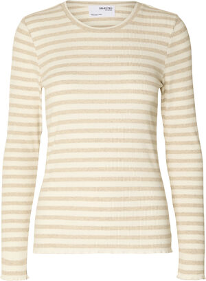 SLFANNA LS CREW NECK TEE STR NOOS