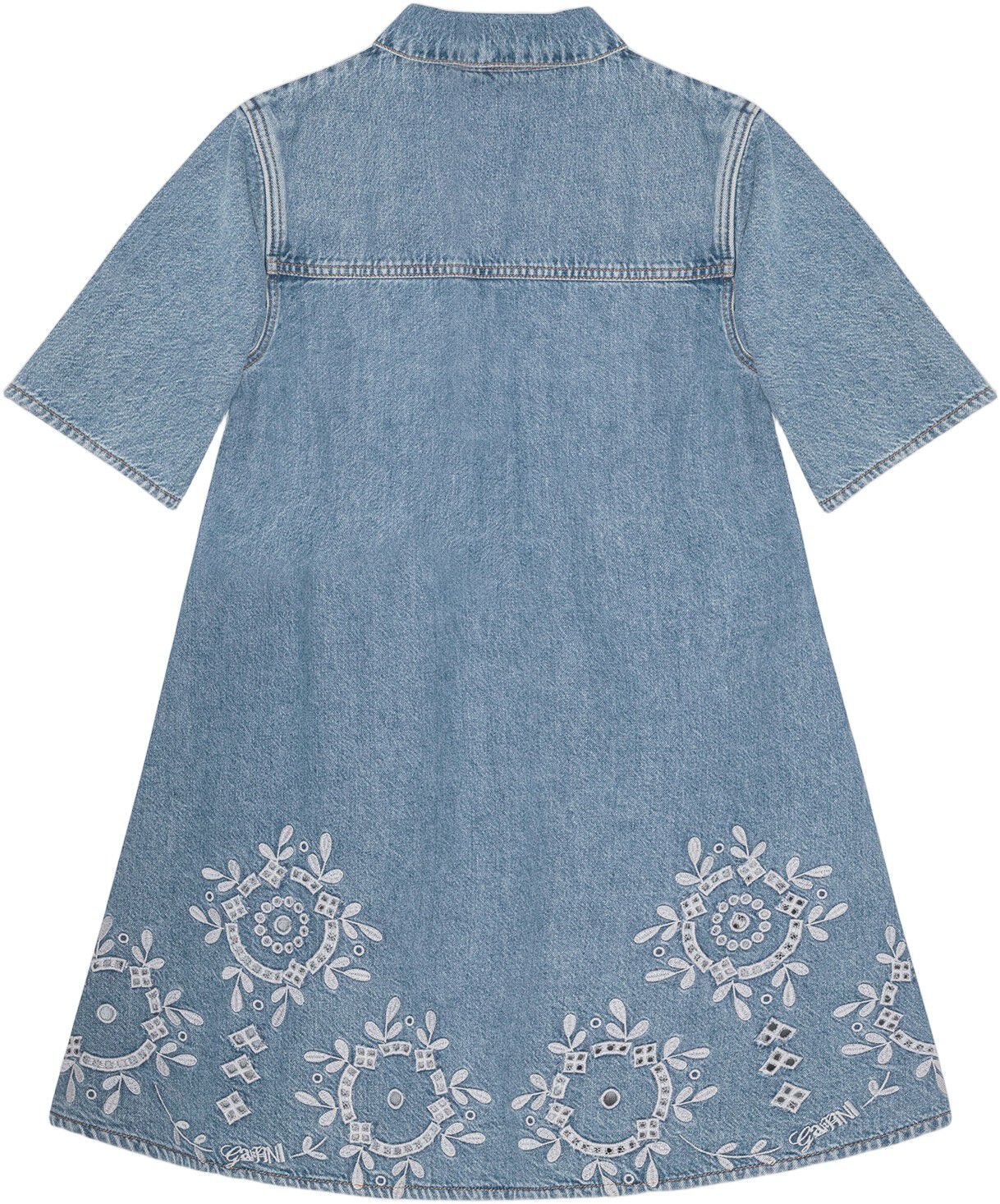 Broderie Anglaise Denim Mini Dress