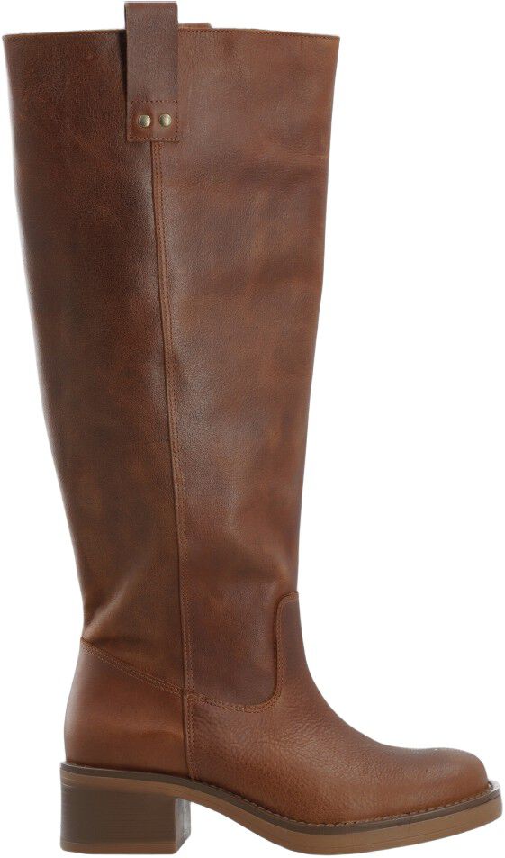 BIAMARY Knee High Pull On Boot Pull Up Leather