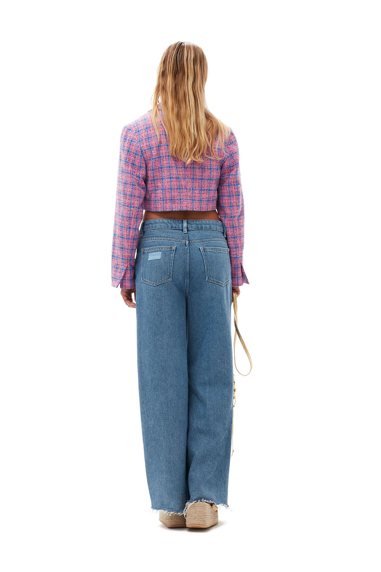 Check Suiting Cropped Blazer