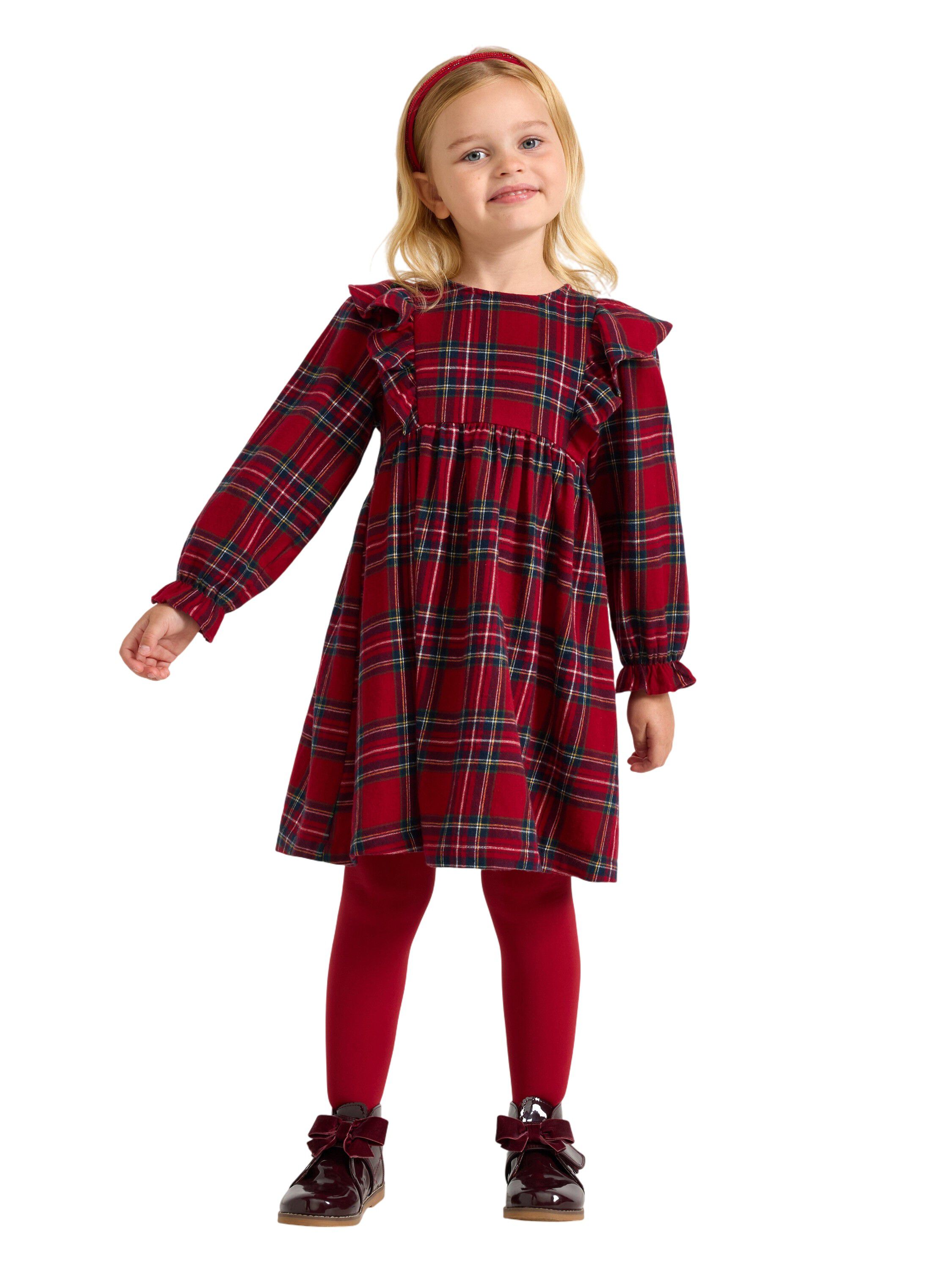 V&aelig;vet, ternet kjole i bl&oslash;d bomuld m