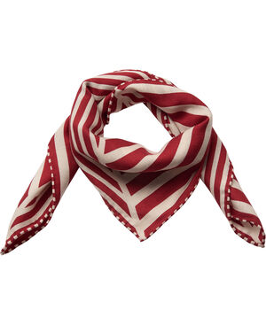 Geometric wool / silk Scarf - 61x61cm - Geometric Red