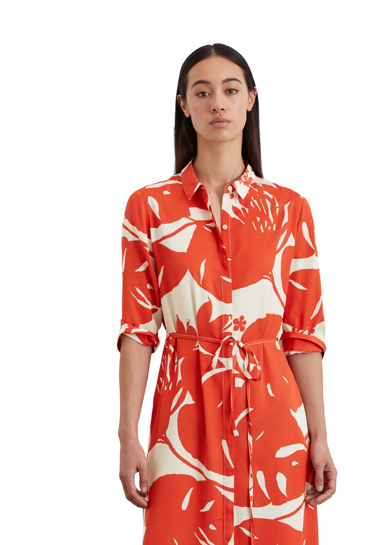 Dress, midi length, shirt style, cl