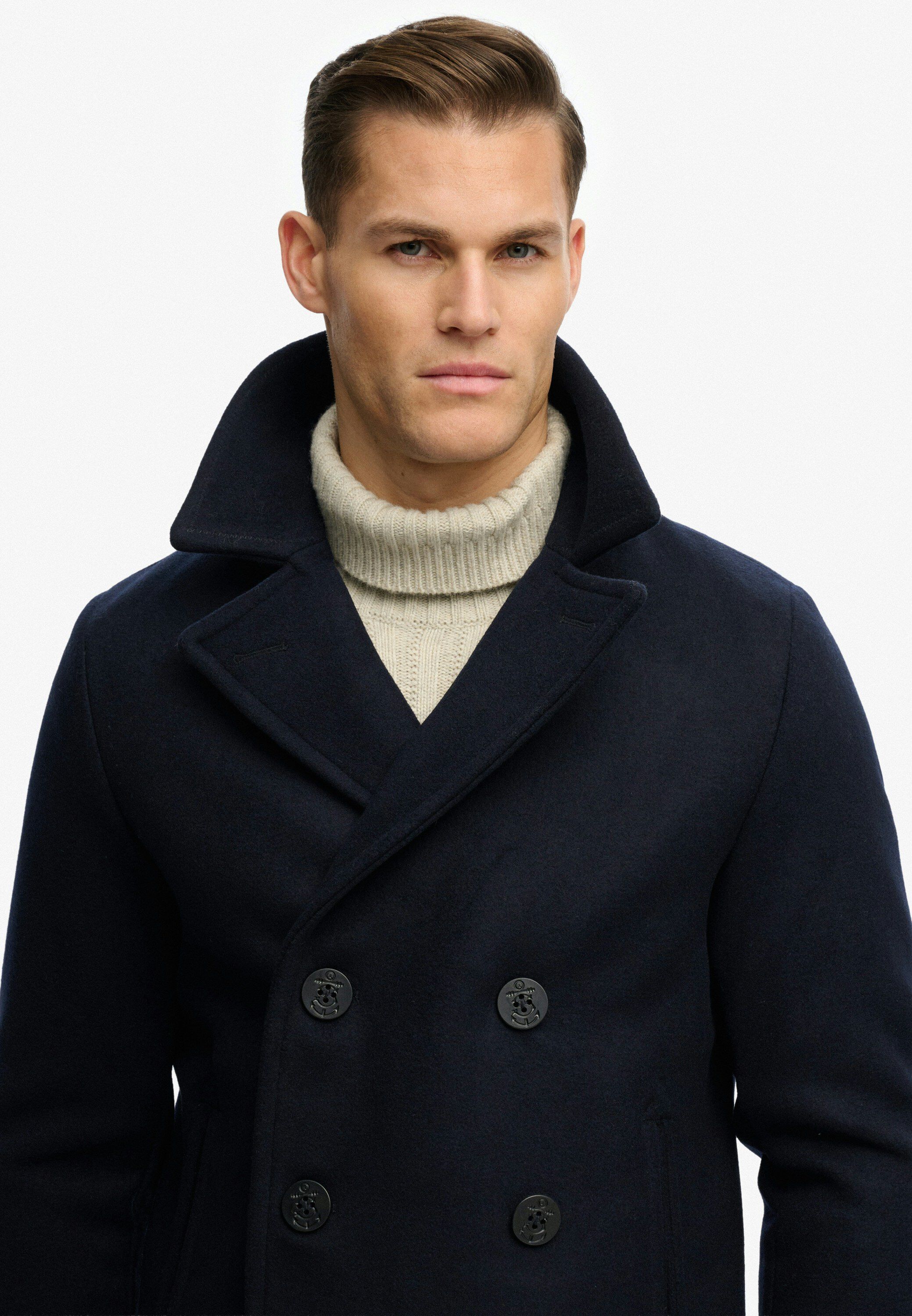MERCHANT WOOL BLEND PEA COAT