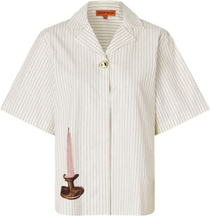 2339 Crisp Stripe Shirting, Bowling Collar Shirt