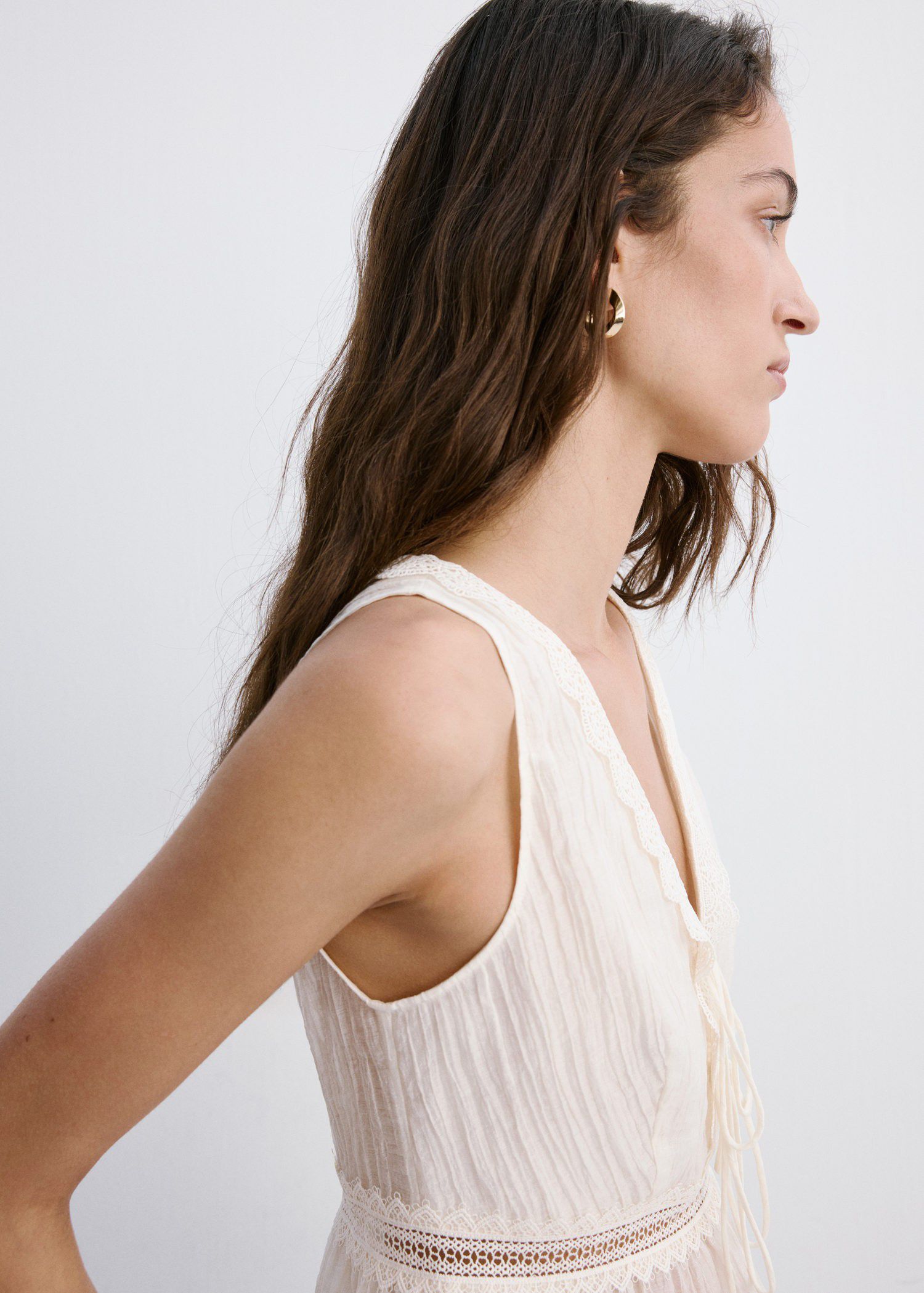 Lyocell top with contrasting trim