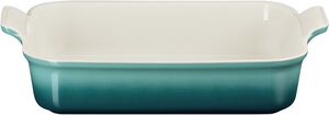 Le Creuset Signature stent&oslash;j Heritage rektangul&aelig;rt fad 32cm Bleu Rivie