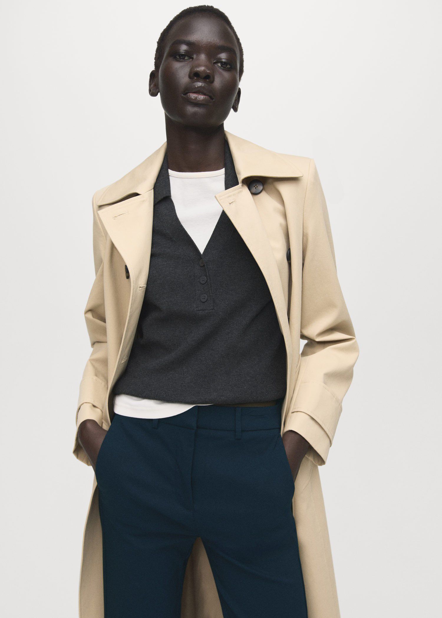 Straight-cut crop trousers