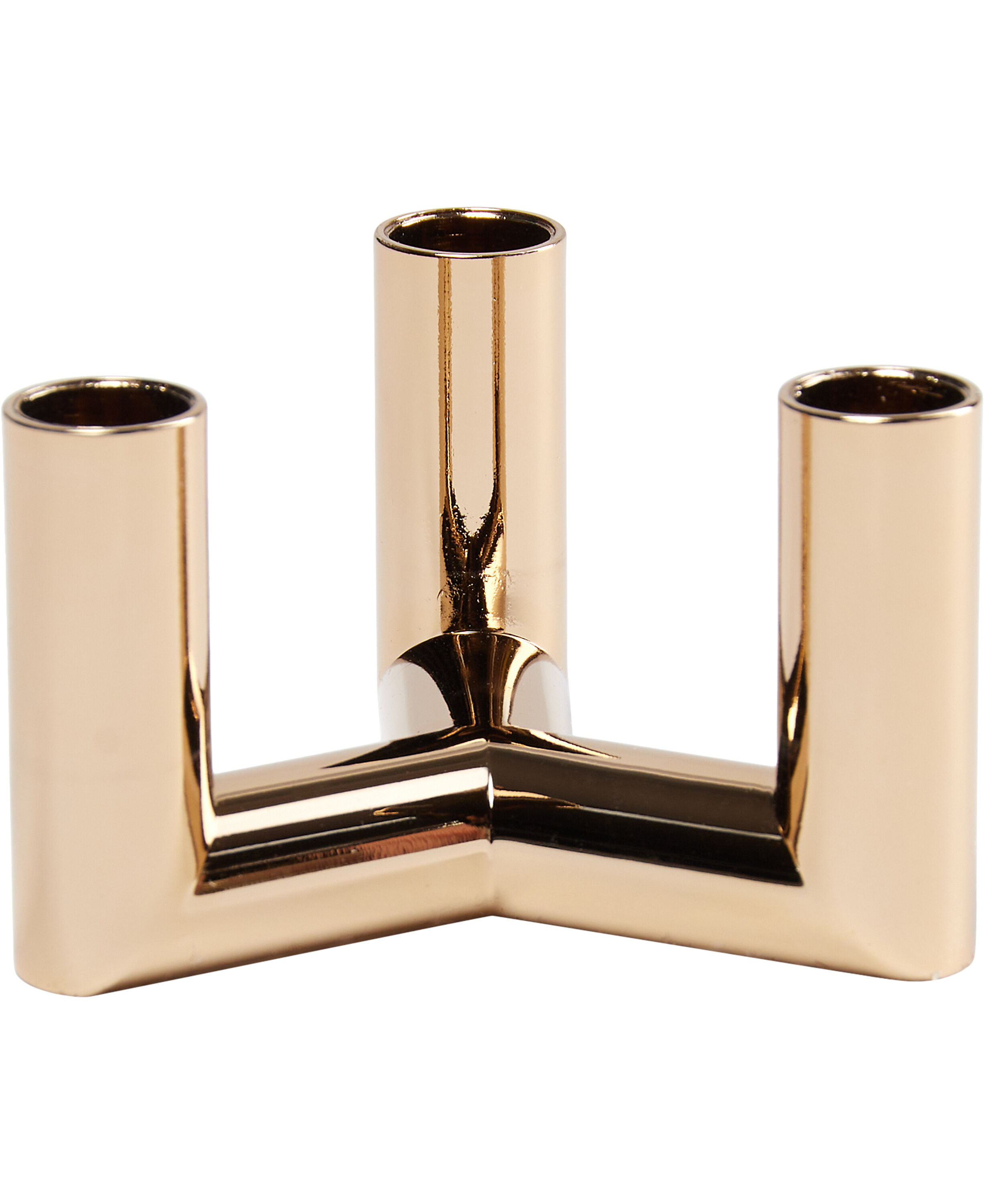 MATRIX Candle Holder - 3'arm Mini Taper - Brass - 7,5 x 4,5