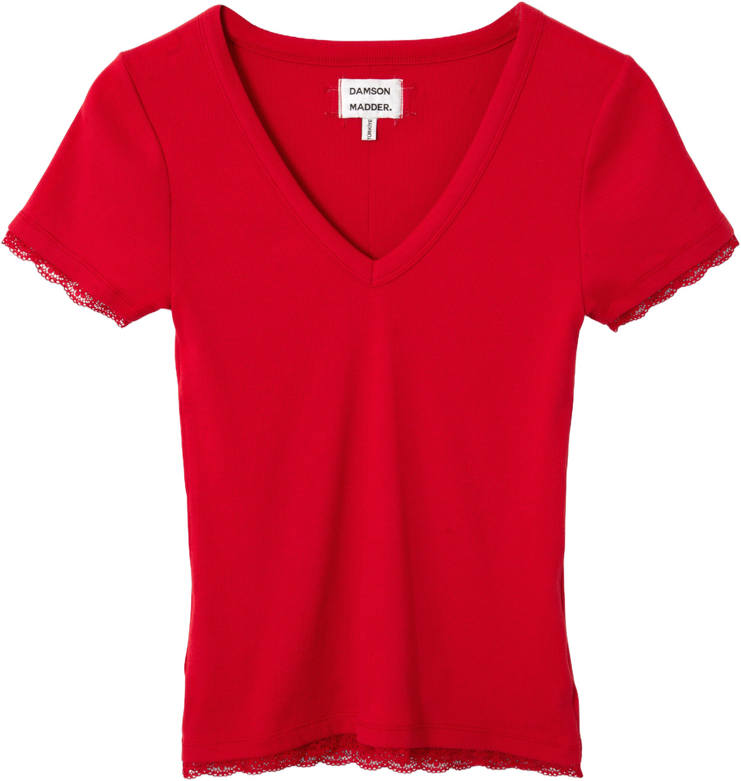 PAIGE V-NECK TEE - RED