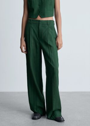 Striped lyocell trousers